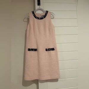 Karl Lagerfeld Elegant Pink Sleeveless Dress with Black Accents Size 10 NWOT